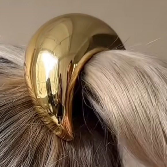 Semi-Circular Stainless Steel 18k Gold Elastic Hair Band main image 10